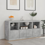 Skjenk Med Led-Lys Betonggrå 142,5X37X67 Cm
