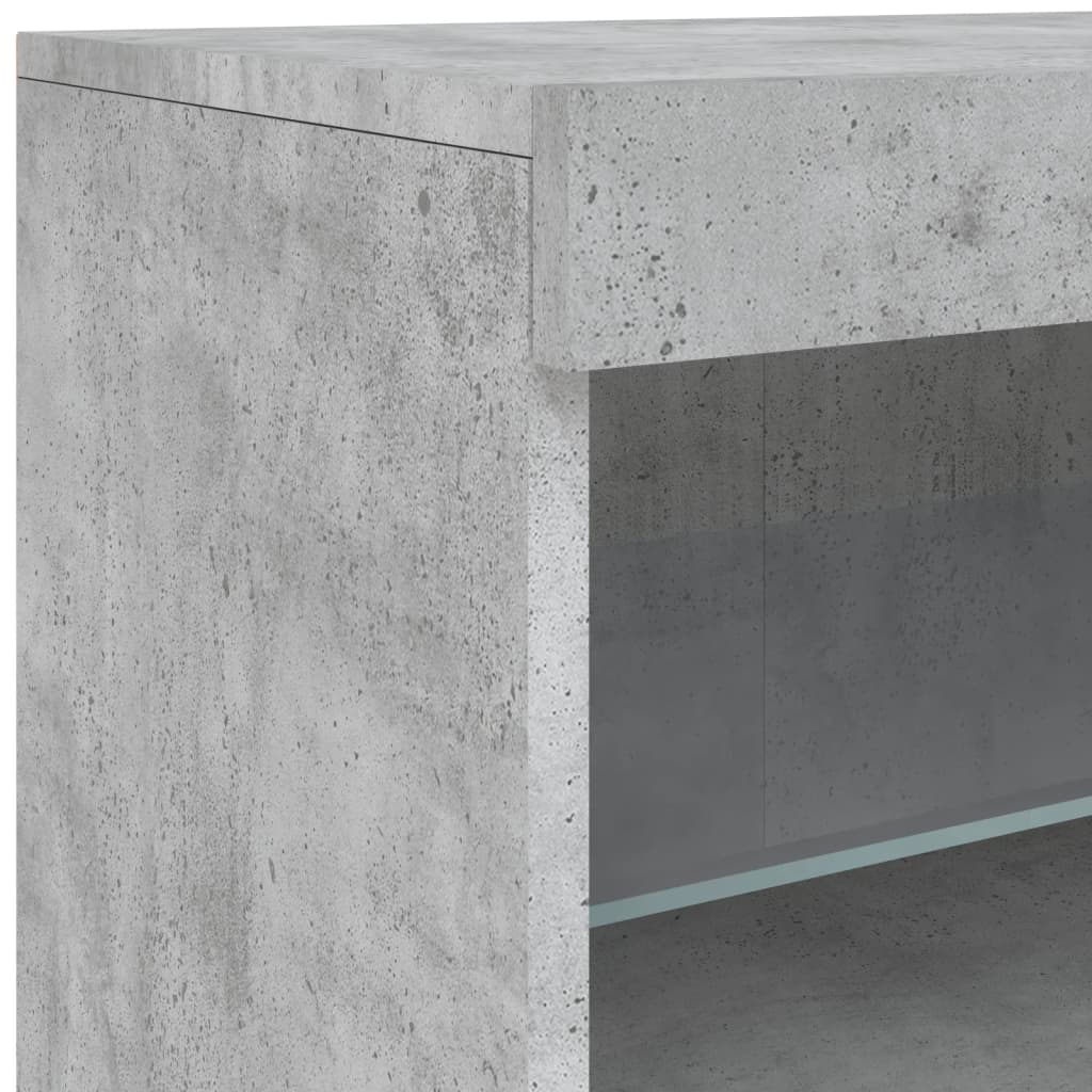 Skjenk Med Led-Lys Betonggrå 142,5X37X67 Cm