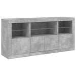 Skjenk Med Led-Lys Betonggrå 142,5X37X67 Cm