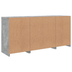 Skjenk Med Led-Lys Betonggrå 142,5X37X67 Cm
