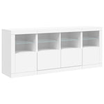 Skjenk Med Led-Lys Hvit 163X37X67 Cm