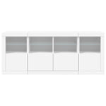 Skjenk Med Led-Lys Hvit 163X37X67 Cm