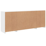 Skjenk Med Led-Lys Hvit 163X37X67 Cm