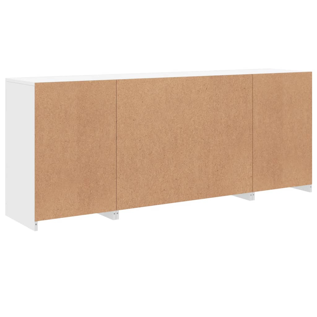 Skjenk Med Led-Lys Hvit 163X37X67 Cm