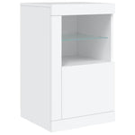 Skjenk Med Led-Lys Hvit 163X37X67 Cm