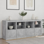 Skjenk Med Led-Lys Betonggrå 163X37X67 Cm