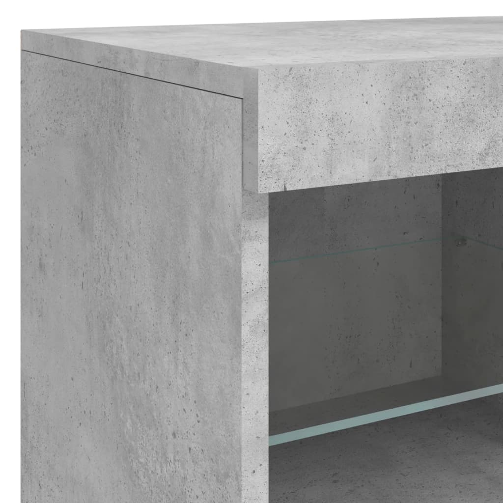 Skjenk Med Led-Lys Betonggrå 163X37X67 Cm