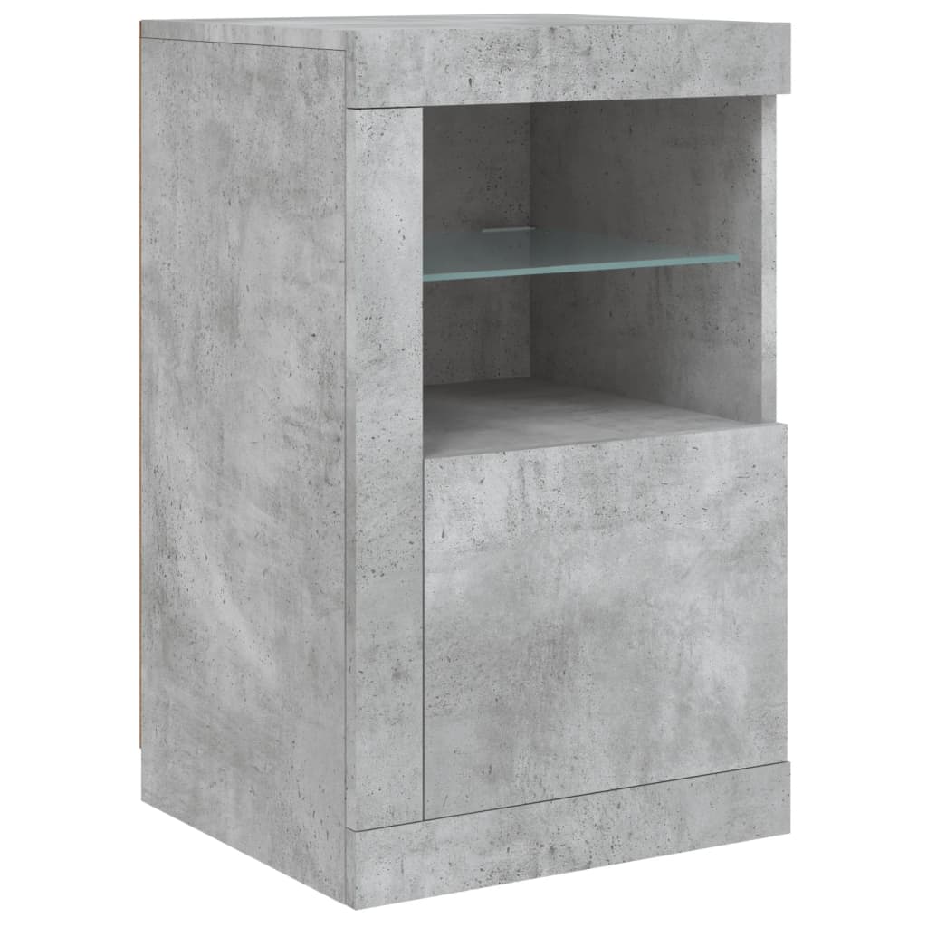Skjenk Med Led-Lys Betonggrå 163X37X67 Cm