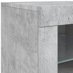 Skjenk Med Led-Lys Betonggrå 163X37X67 Cm