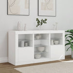 Skjenk Med Led-Lys Hvit 123X37X67 Cm