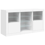 Skjenk Med Led-Lys Hvit 123X37X67 Cm