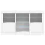 Skjenk Med Led-Lys Hvit 123X37X67 Cm