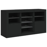 Skjenk Med Led-Lys Svart 123X37X67 Cm