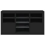 Skjenk Med Led-Lys Svart 123X37X67 Cm