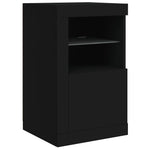Skjenk Med Led-Lys Svart 123X37X67 Cm