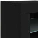 Skjenk Med Led-Lys Svart 123X37X67 Cm
