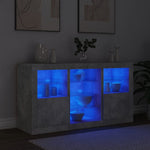 Skjenk Med Led-Lys Betonggrå 123X37X67 Cm