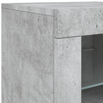 Skjenk Med Led-Lys Betonggrå 123X37X67 Cm
