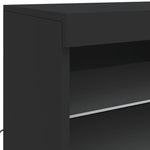 Skjenk Med Led-Lys Svart 142,5X37X67 Cm