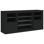 Skjenk Med Led-Lys Svart 142,5X37X67 Cm