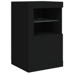 Skjenk Med Led-Lys Svart 142,5X37X67 Cm