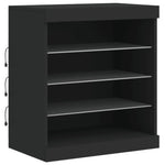 Skjenk Med Led-Lys Svart 142,5X37X67 Cm