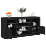 Skjenk Med Led-Lys Svart 142,5X37X67 Cm