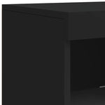 Skjenker Med Led-Lys 3 Stk Svart Konstruert Tre