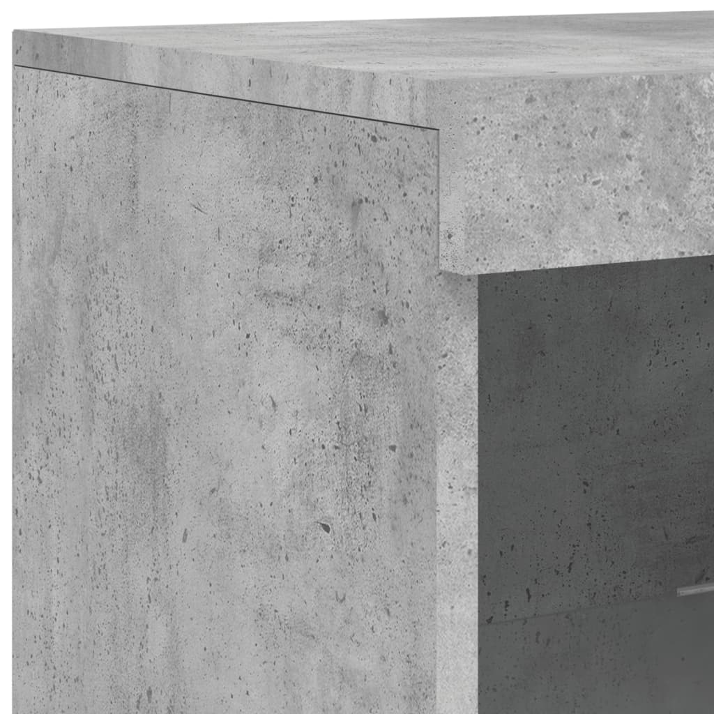 Skjenker Med Led-Lys 3 Stk Betonggrå Konstruert Tre