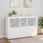 Skjenk Med Led-Lys Hvit 162X37X100 Cm