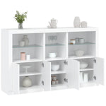 Skjenk Med Led-Lys Hvit 162X37X100 Cm