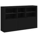 Skjenk Med Led-Lys Svart 162X37X100 Cm