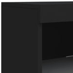 Skjenk Med Led-Lys Svart 162X37X100 Cm