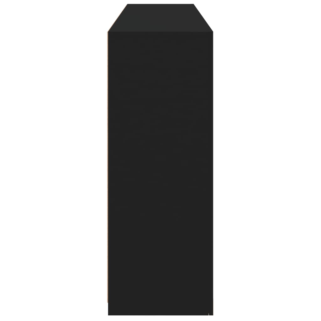 Skjenk Med Led-Lys Svart 162X37X100 Cm