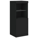 Skjenk Med Led-Lys Svart 162X37X100 Cm