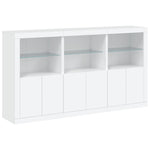 Skjenk Med Led-Lys Hvit 181,5X37X100 Cm
