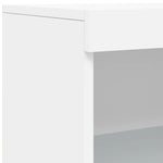 Skjenk Med Led-Lys Hvit 181,5X37X100 Cm
