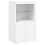 Skjenk Med Led-Lys Hvit 181,5X37X100 Cm