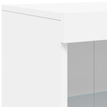 Skjenk Med Led-Lys Hvit 181,5X37X100 Cm
