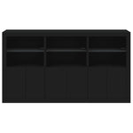 Skjenk Med Led-Lys Svart 181,5X37X100 Cm