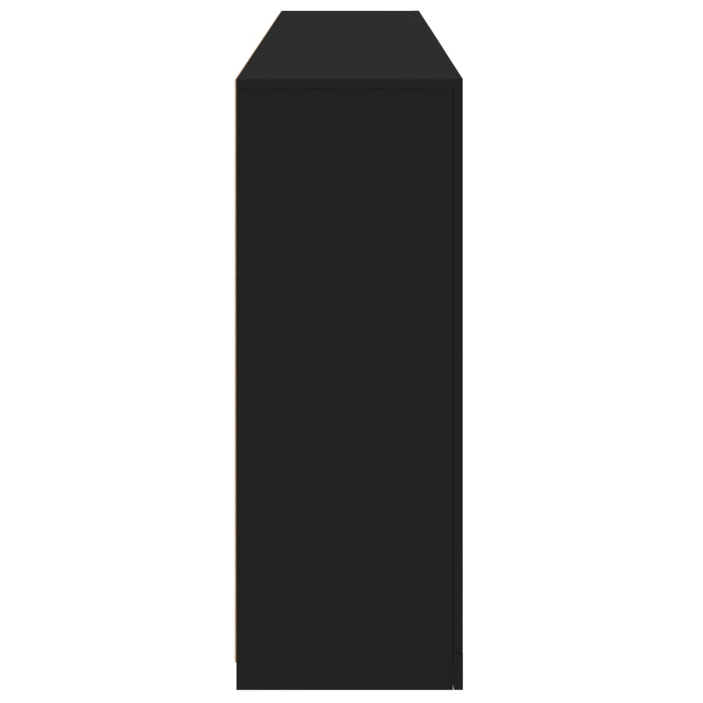 Skjenk Med Led-Lys Svart 181,5X37X100 Cm