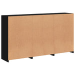 Skjenk Med Led-Lys Svart 181,5X37X100 Cm