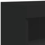 Skjenk Med Led-Lys Svart 181,5X37X100 Cm