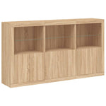 Skjenk Med Led-Lys Sonoma Eik 181,5X37X100 Cm