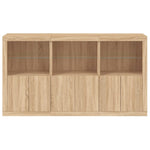 Skjenk Med Led-Lys Sonoma Eik 181,5X37X100 Cm