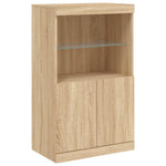 Skjenk Med Led-Lys Sonoma Eik 181,5X37X100 Cm