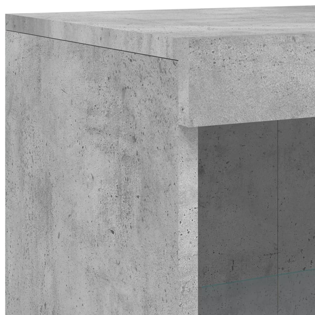 Skjenk Med Led-Lys Betonggrå 181,5X37X100 Cm
