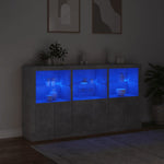 Skjenk Med Led-Lys Betonggrå 181,5X37X100 Cm