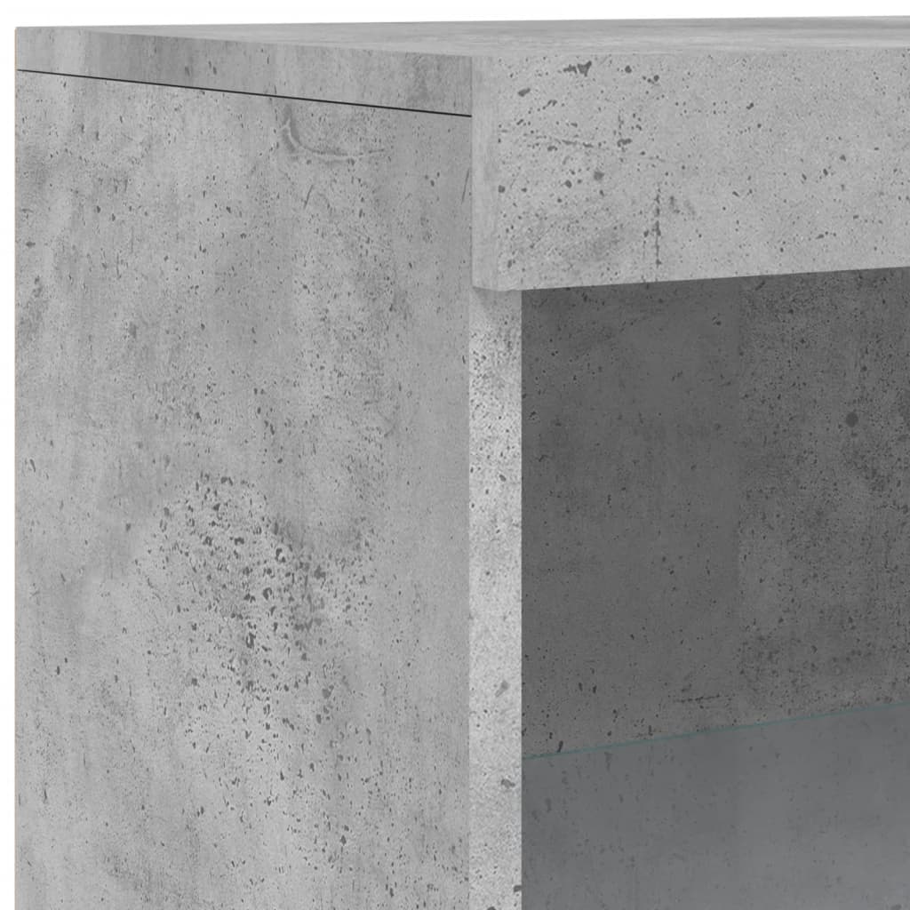 Skjenk Med Led-Lys Betonggrå 181,5X37X100 Cm