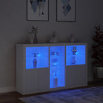 Skjenk Med Led-Lys Hvit 162X37X100 Cm